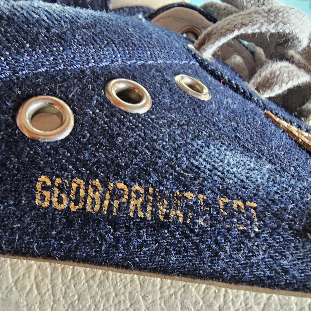 Golden Goose Navy and Gold Sneakers E - Picture 5 of 15
